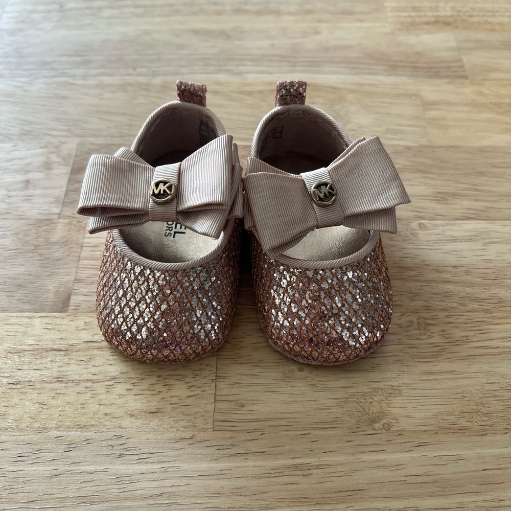 Michael Kore Rose Gold Dress Shoes with Quilted Design, Baby size 1